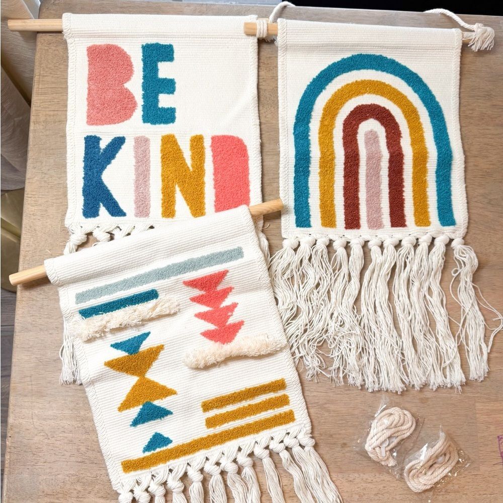 3pcs‎ New Colorful Tuft Kids Boho Room Woven Wall Hangings